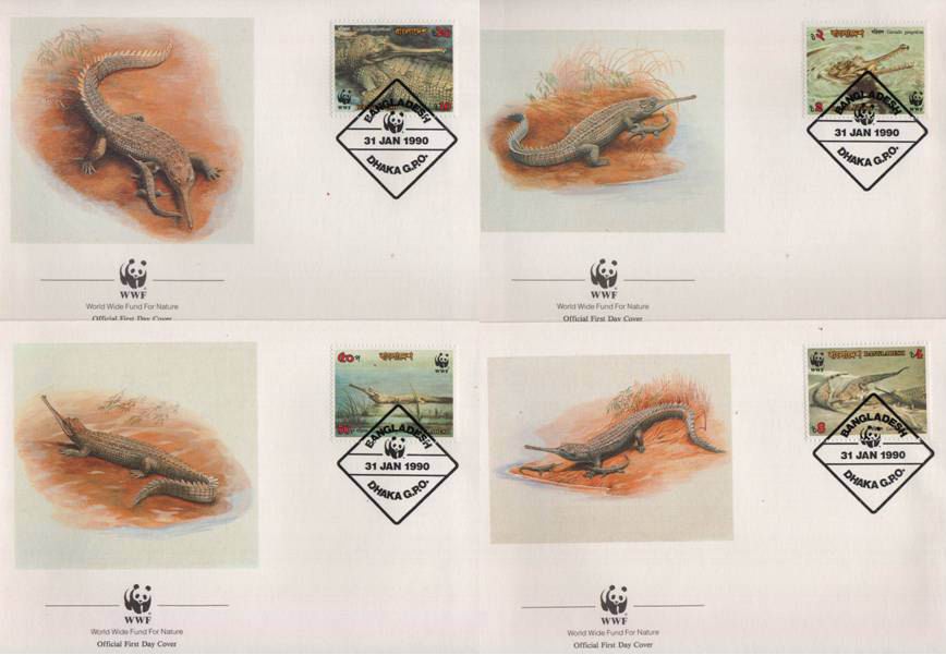 (image for) WWF Bangladesh 1990 Fdc Gharial