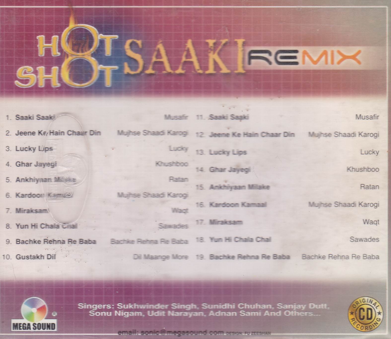 (image for) Hot Shot Saaki Remixes Cd Superb Recording