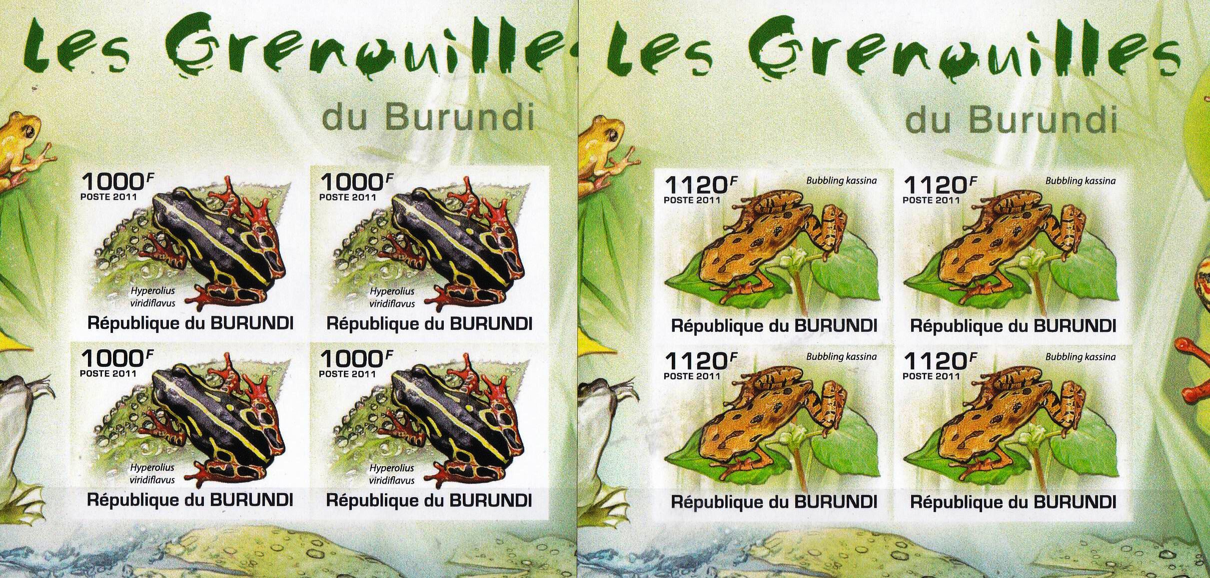 (image for) Burundi 2011 S/Sheets Frogs