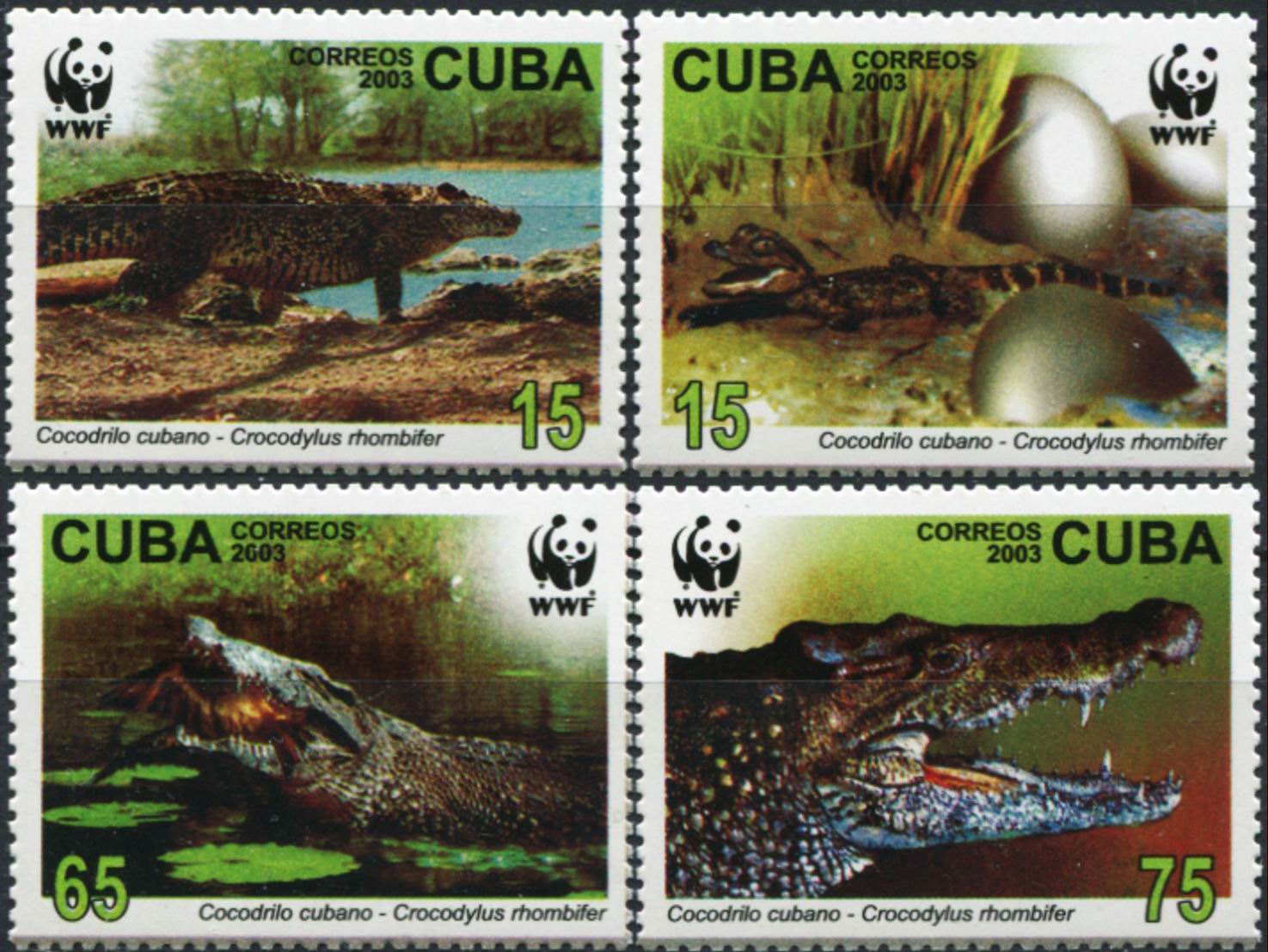 (image for) WWF Cuba 2003 Stamps Crocodiles