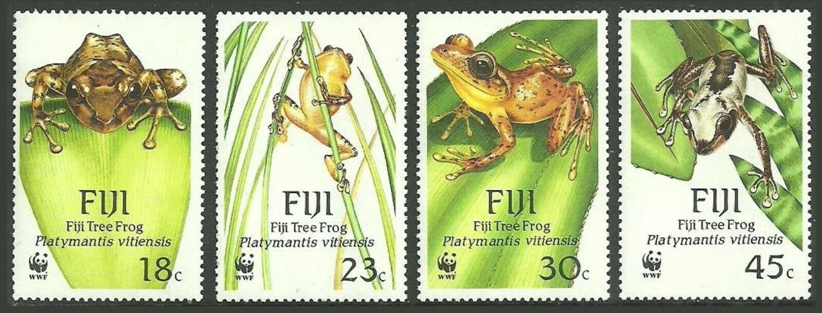 (image for) WWF Fiji 1988 Stamps Tree Frogs MNH