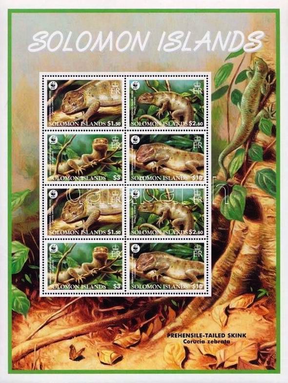(image for) WWF Solomon Island 2005 Stamps Sheet Giant Zebra Lizards MNH