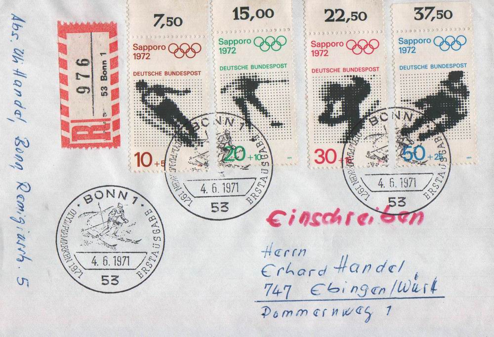 (image for) Germany Fdc 1971 Olympic Games