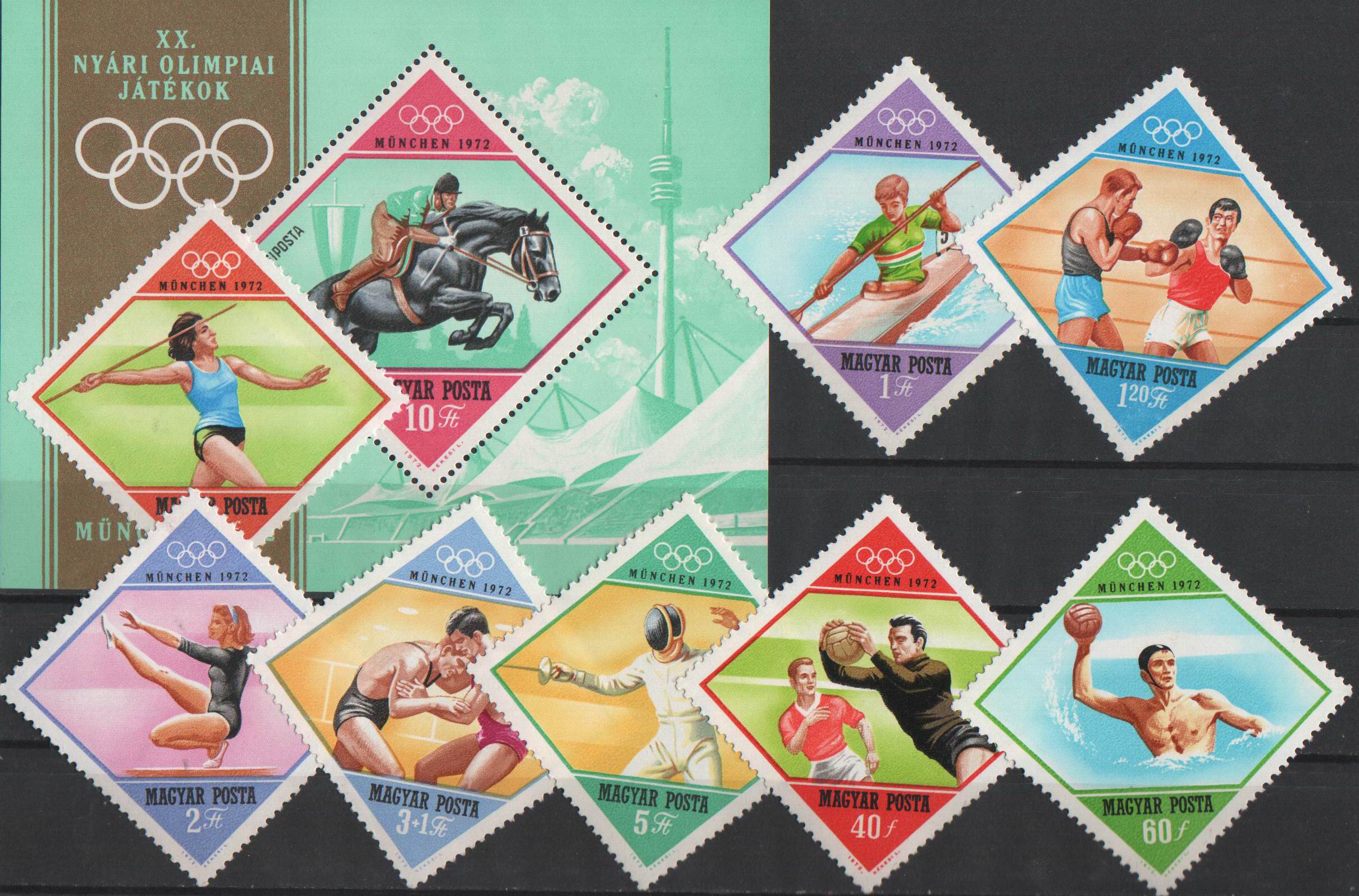 (image for) Hungary 1972 S/Sheet & Stamps Munich Olympics