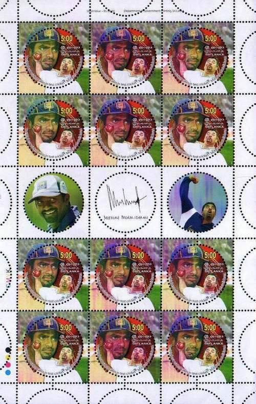 (image for) Sri Lanka 2007 Round Stamps Sheet Murlidharan Cricket