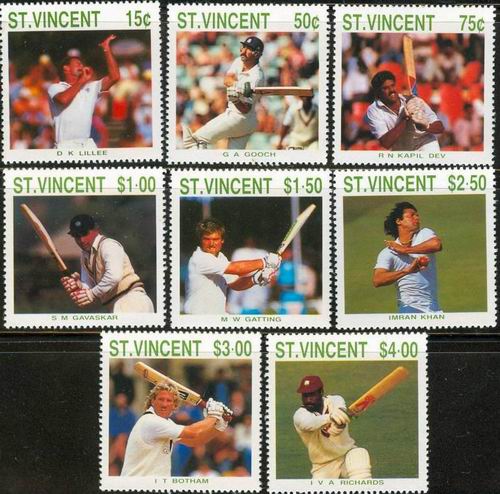 (image for) St Vincent 1988 Cricket Legends Imran Khan Kapil Dev Ian Botham