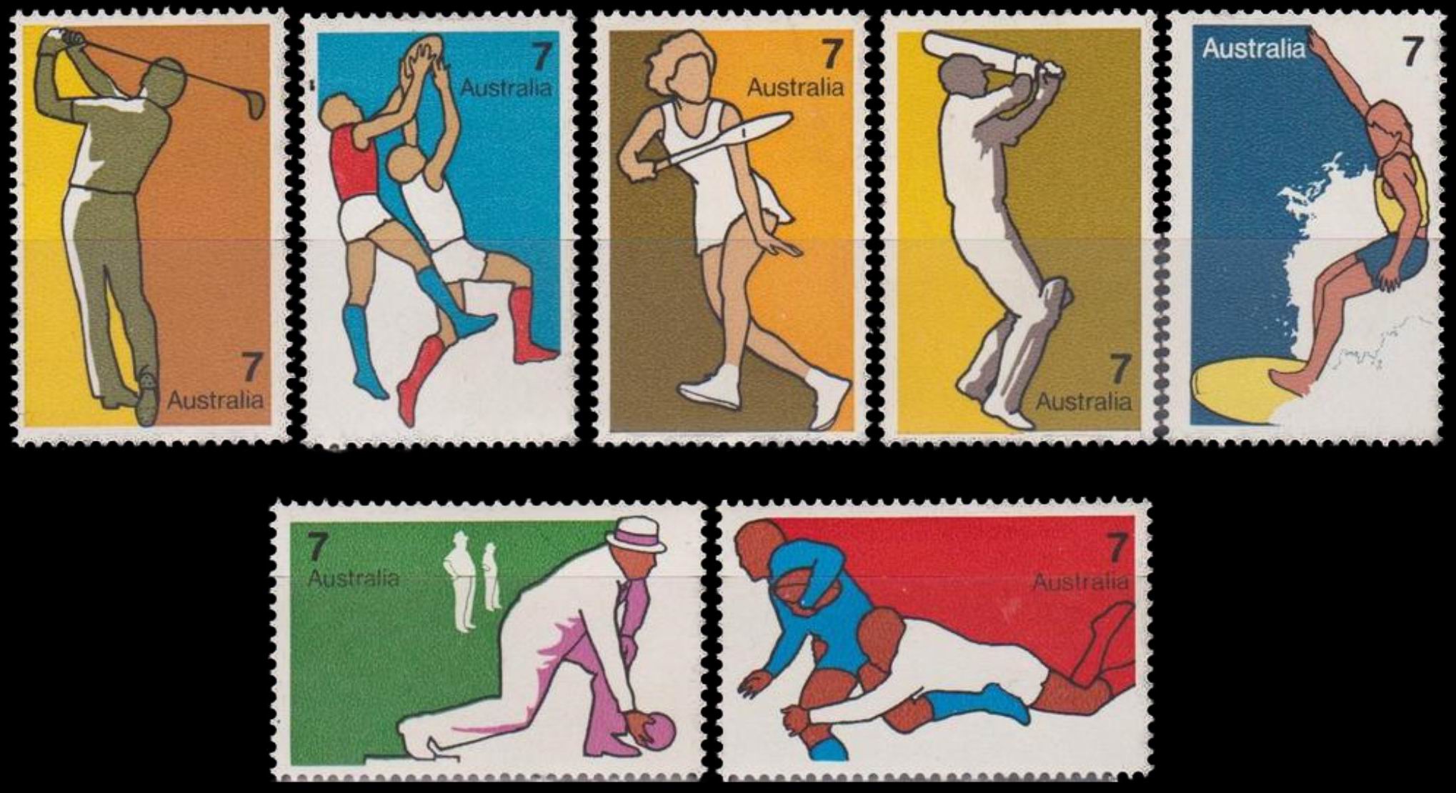 (image for) Australia 1974 Stamps Badminton Cricket Golf Tennis Etc MNH
