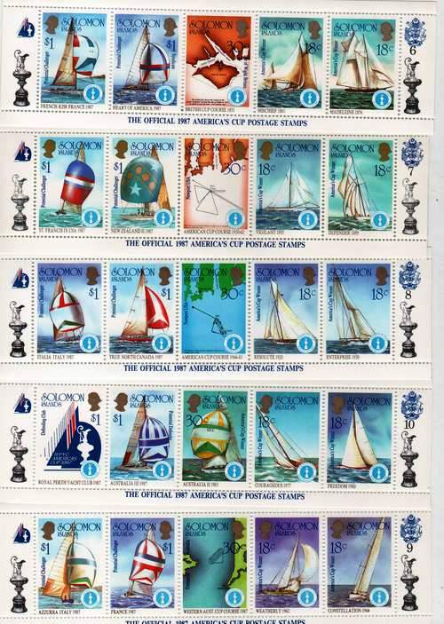 (image for) Soloman Island 1987 Stamps Sailing Boats CV 25 $