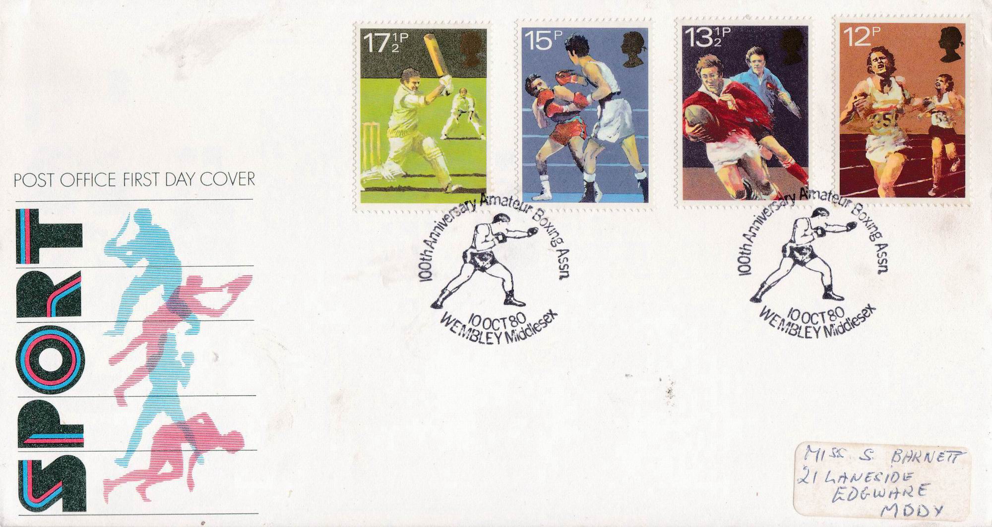 (image for) Great Britain Fdc 1960 Sports Cricket Boxing Baseball Racing