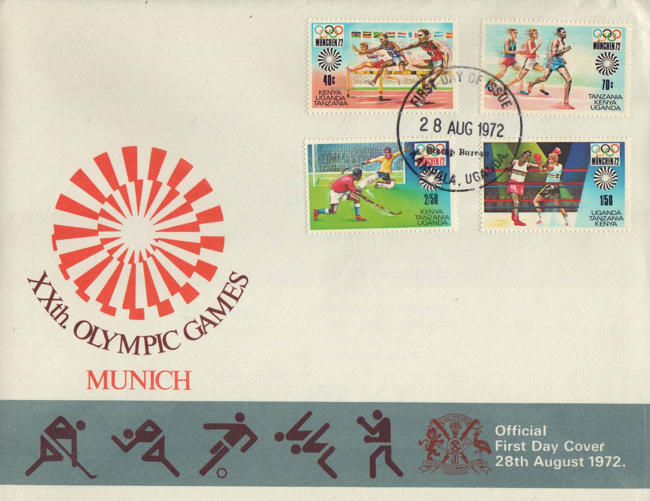 (image for) KUT Fdc 1972 & Brochure Olympic Munich Hockey