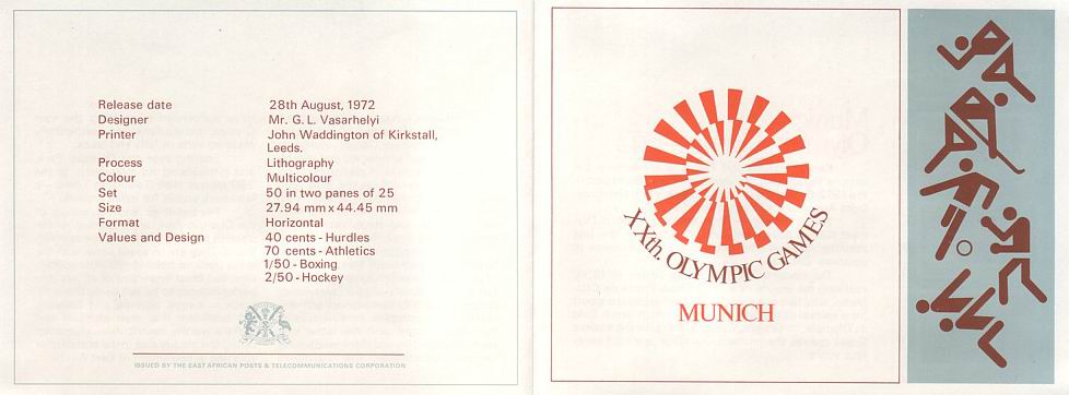 (image for) KUT Fdc 1972 & Brochure Olympic Munich Hockey