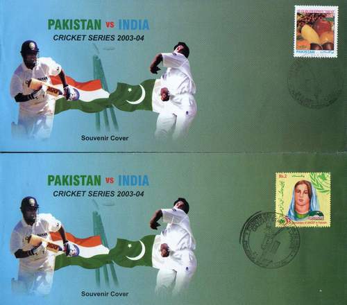 (image for) Pakistan Fdc 2003 Vs India Cricket Series Wasim Akram Sachin Ten