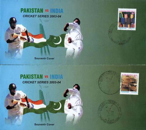 (image for) Pakistan Fdc 2003 Vs India Cricket Series Wasim Akram Sachin Ten