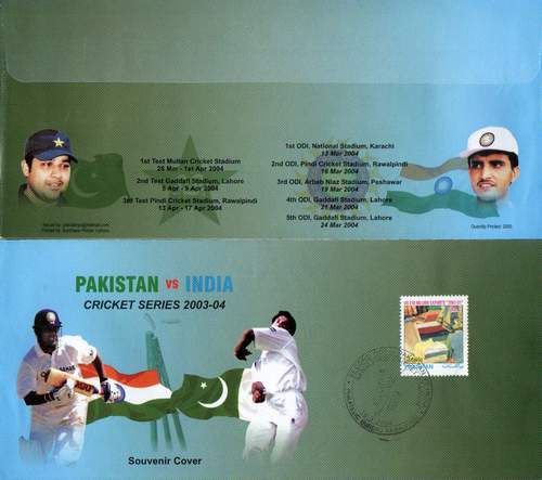 (image for) Pakistan Fdc 2003 Vs India Cricket Series Wasim Akram Sachin Ten