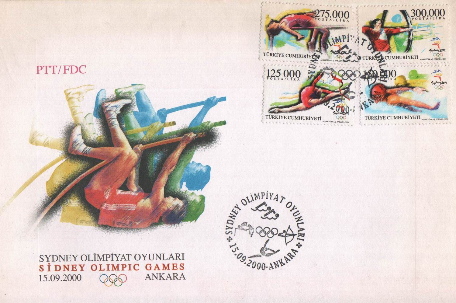 (image for) Turkey Fdc 2000 Sidney Olympic Games