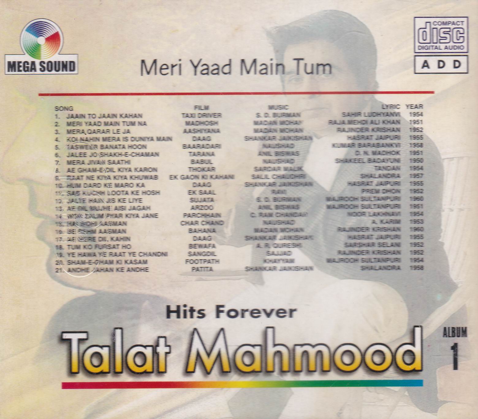 (image for) Hits Forever Talat Mehmood MD CD Superb Recording