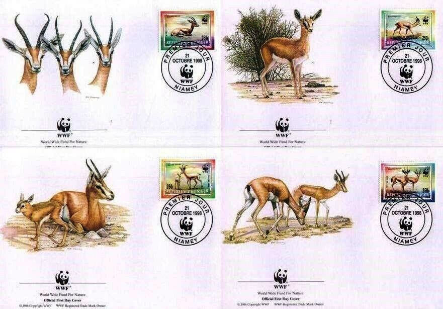 (image for) WWF Niger 1998 Beautiful Fdc Chinkara Gazelle