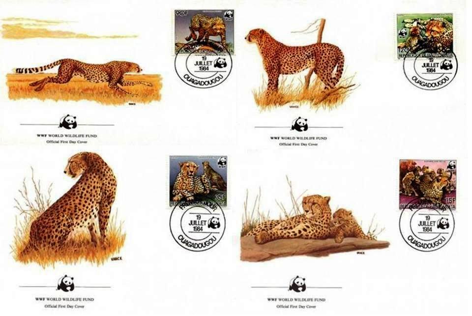 (image for) WWF Upper Volta 1984 Beautiful Fdc Cheetah