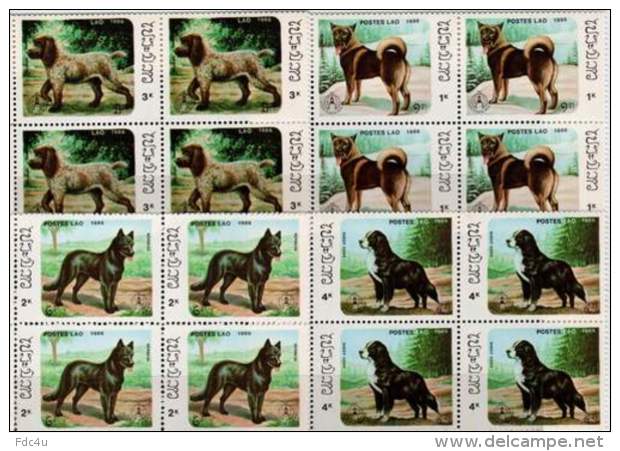 Laos 1986 Stamps Dogs Pets 7v Set MNH - Click Image to Close