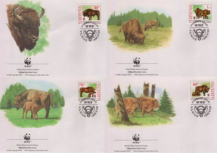 (image for) WWF Lietuva 1996 Beautiful Fdc Bison