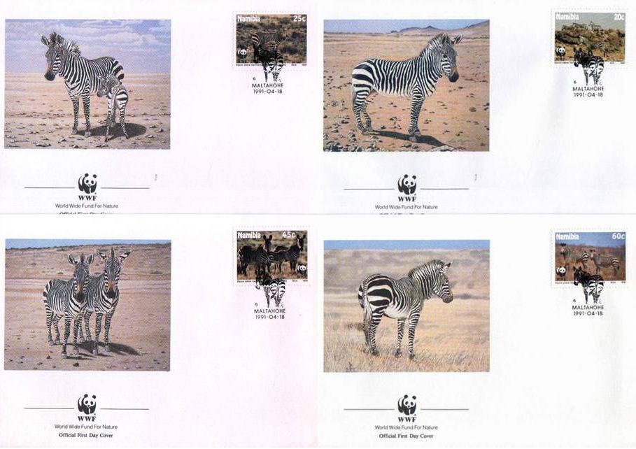 (image for) WWF Namibia 1991 Beautiful Fdc Zebras