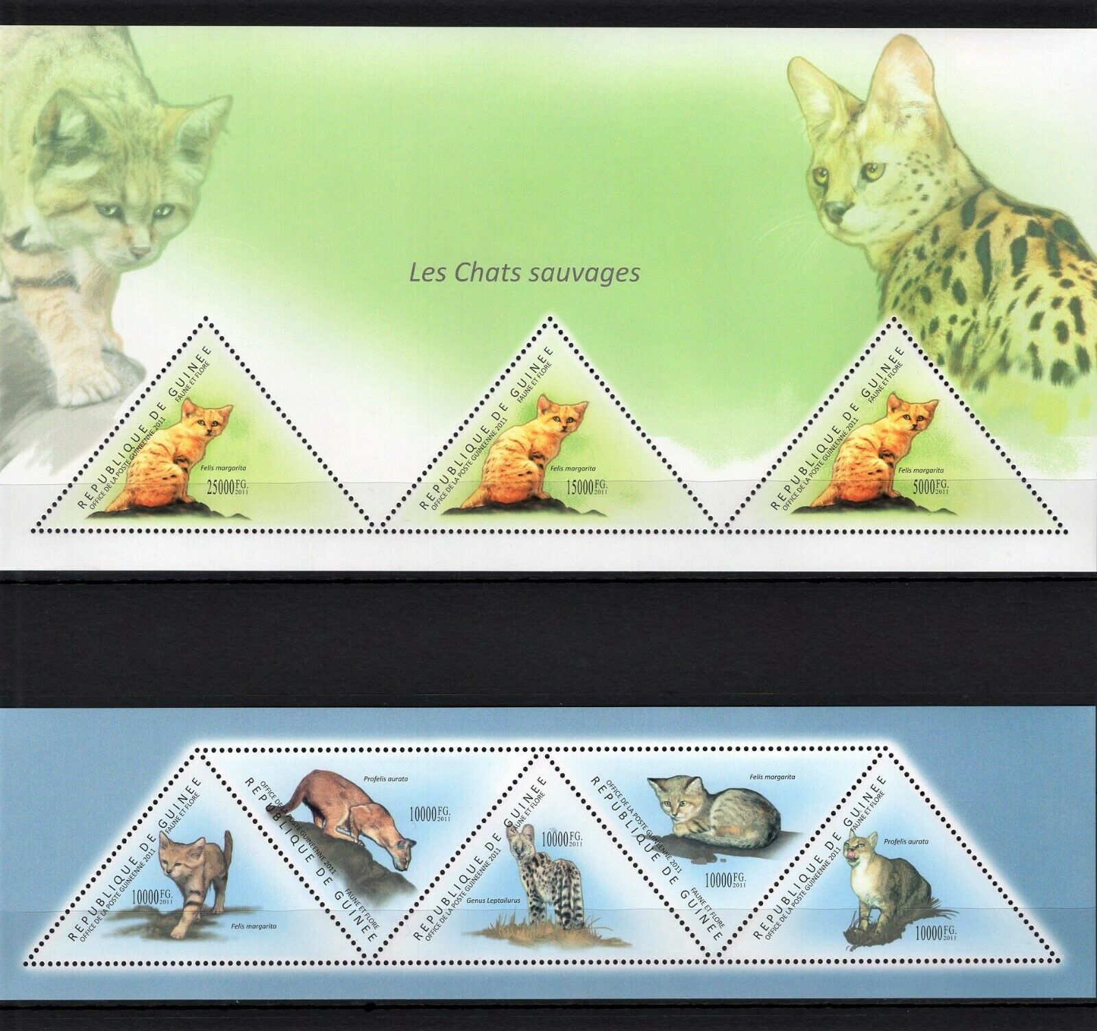 (image for) Guinea 2011 Stamps Triangula Wild Cats MNH