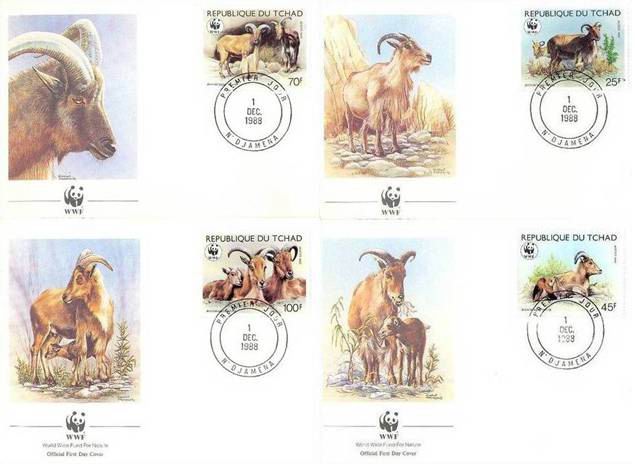 (image for) WWF Tchad 1988 Beautiful Fdc Barbary Sheep