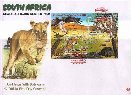 (image for) South Africa 2001 Fdc Wildlife Lions Leopard