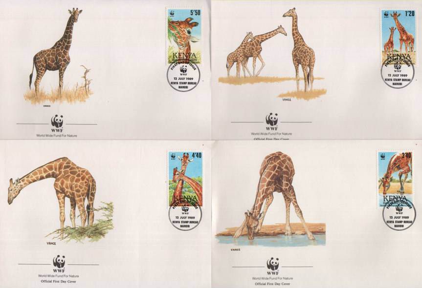 (image for) WWF Kenya 1989 Beautiful Fdc Giraffe
