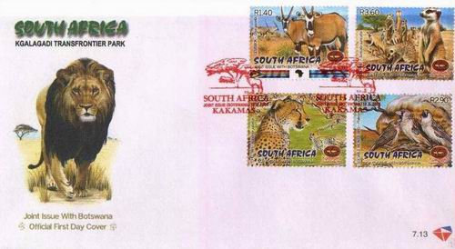 (image for) South Africa 2001 Fdc Wildlife Lions Leopard