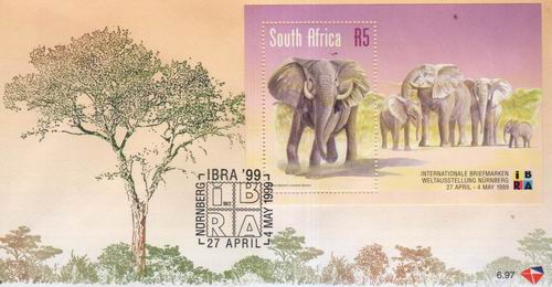 (image for) South Africa 1999 Fdc Elephants