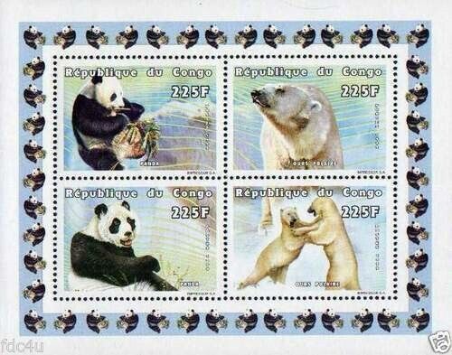 (image for) Congo 1999 Stamps Panda & Polar Bear MNH
