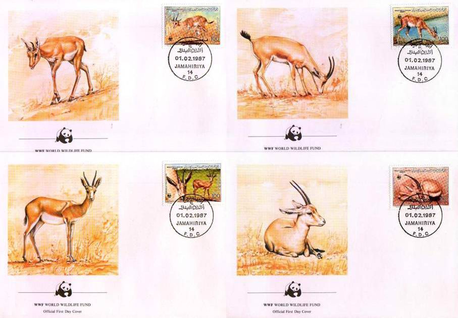 (image for) WWF Libya 1987 Beautiful Fdc Chinkara Gazelle