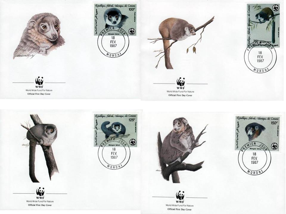 (image for) WWF Comores 1987 Fdc Mongooes Lemur