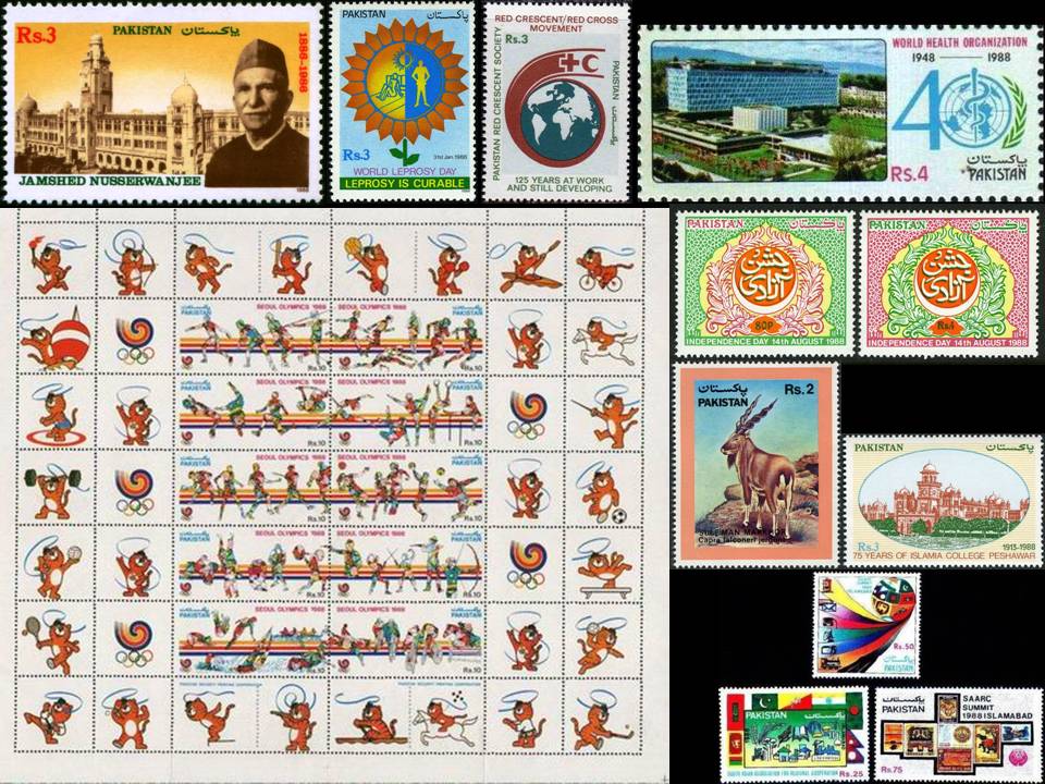 (image for) Pakistan Stamps 1988 Year Pack Seoul Olympics Table Tennis
