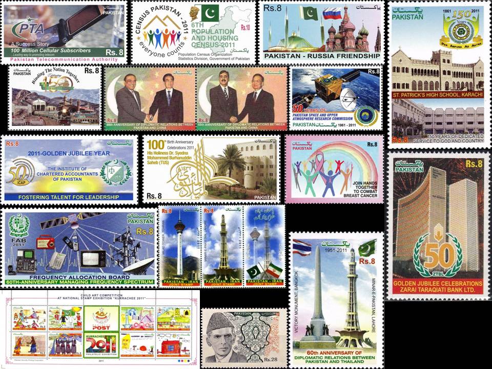 (image for) Pakistan Stamps 2011 Year Pack Pakistan Iran Russia Thailand