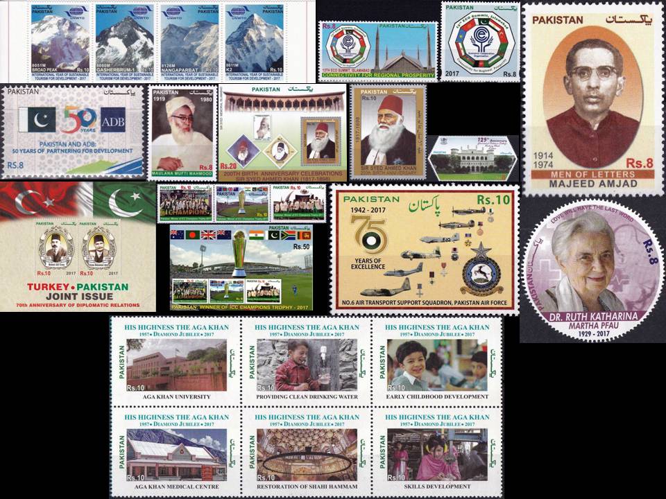 (image for) Pakistan Stamps 2017 Year Pack Aga Khan Dr Ruth ICC Cricket MNH