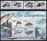 Burundi 2011 S/Sheet & Stamps Marine Life Dolphins MNH