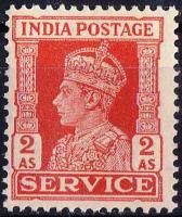 British India 1946 KGVI 2 Anna Service Stamp MNH