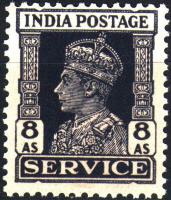 British India 1946 KGVI 8 Anna Service Stamp MNH