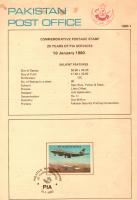 Pakistan Fdc 1980 Brochure & Stamp 25th Anniversary PIA Boeing