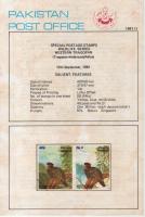 Pakistan Fdc 1981 Brochure & Stamps Western Tragopan
