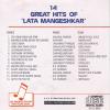 14 Great Hits Of Lata Mangeshkar BR Records Cd
