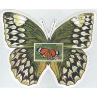 Laos 2003 Butterfly Comp Set Cut To Shape S/s & Gutter Sheet