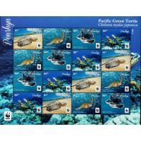 WWF Penrhyn 2014 Stamps Pacific Green Turtles MNH