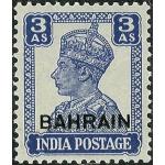 British India Bahrain 1942 KGVI 3 Anna Stamps MNH