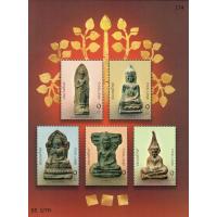 Thailand S/Sheet Embossed Stamps Of Buddha