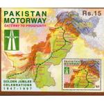 Pakistan 1997 Souvenir Sheet Pakistan Motorway Map