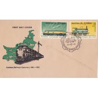 Pakistan Fdc 1961 Railway Centenary 1861-1961 Train
