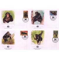 WWF Sierra Leone 1983 Beautiful Fdc Chimpanzees